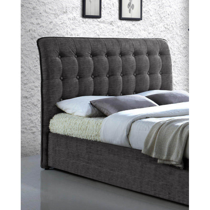 Midtown Upholstered Bed, Light Grey, Double (4'6)