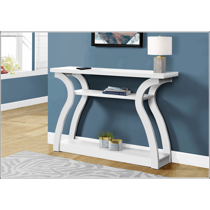 Table d'appoint, console, vestibule, étroit, canapé, stratifié blanc, contemporain, moderne, Blanc