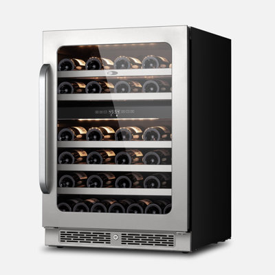 Réfrigérateur à vin Whynter BSR-046DW encastré en acier inoxydable de 24 pouces avec porte réversible, contrôle numérique, serrure et filtre à charbon