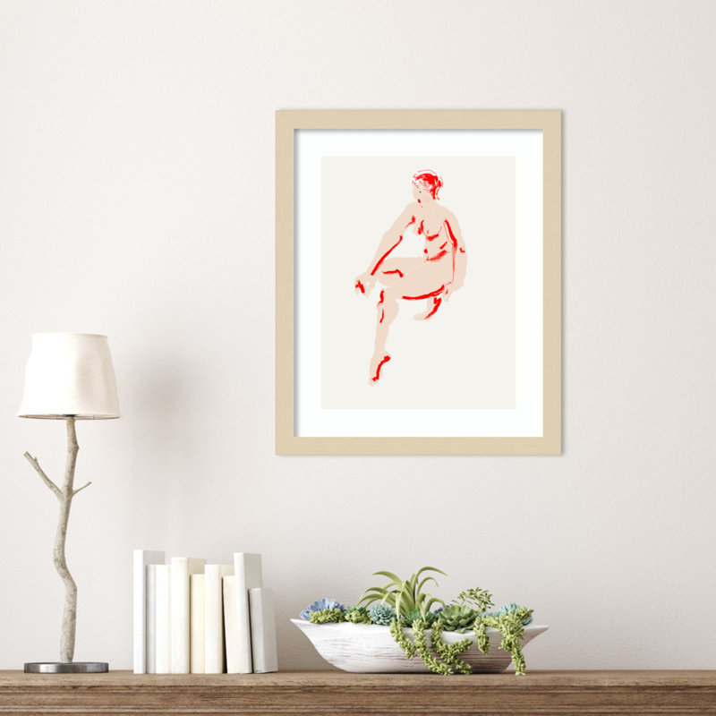 Reproduction d'art encadrée en bois Henn, Brun, H 17 po x l 14 po