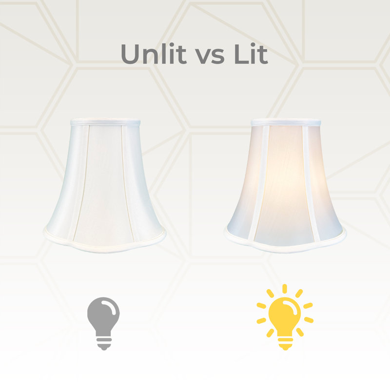 Silk Bell Lamp Shade, 11.5" H x 14" W x 14" D, White