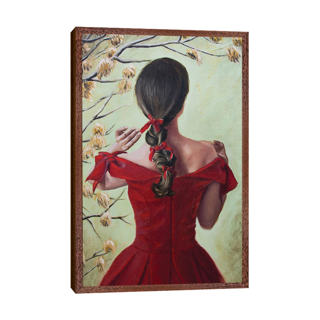 Woman In Red von Inna Medvedeva - Galerie-verpackte Leinwand Giclée auf Leinwand