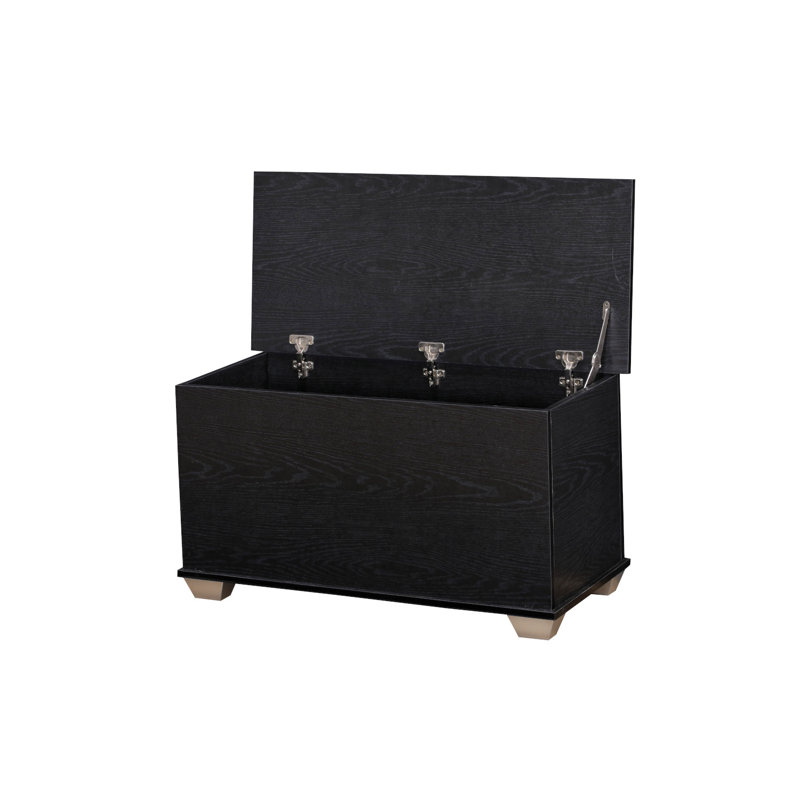 Solid + Manufactured Wood Blanket Chest, Black
