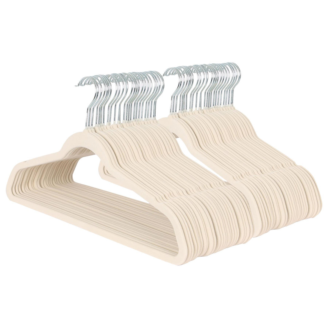 Harbour Housewares - Velvet Hangers - Non-Slip Coat Hangers with Trouser Bar