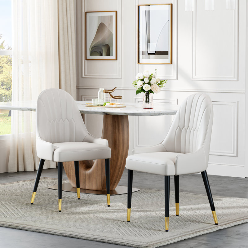 Chaise parsons rembourrée Canalou, Blanc