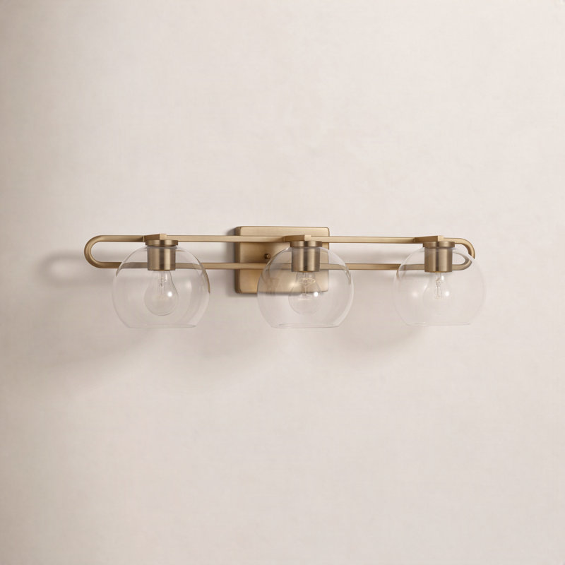 Three Light Wall / Bath, Satin Brass