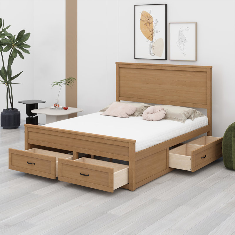 Base de lit en bois avec tiroirs, Dérive en mer