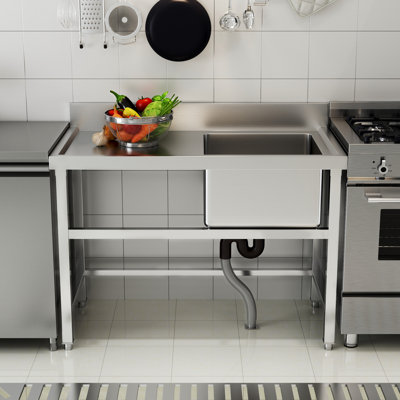 Collier Belfry Kitchen 600 mm W Single Bowl Stainless Steel Farmhouse Kitchen Sink