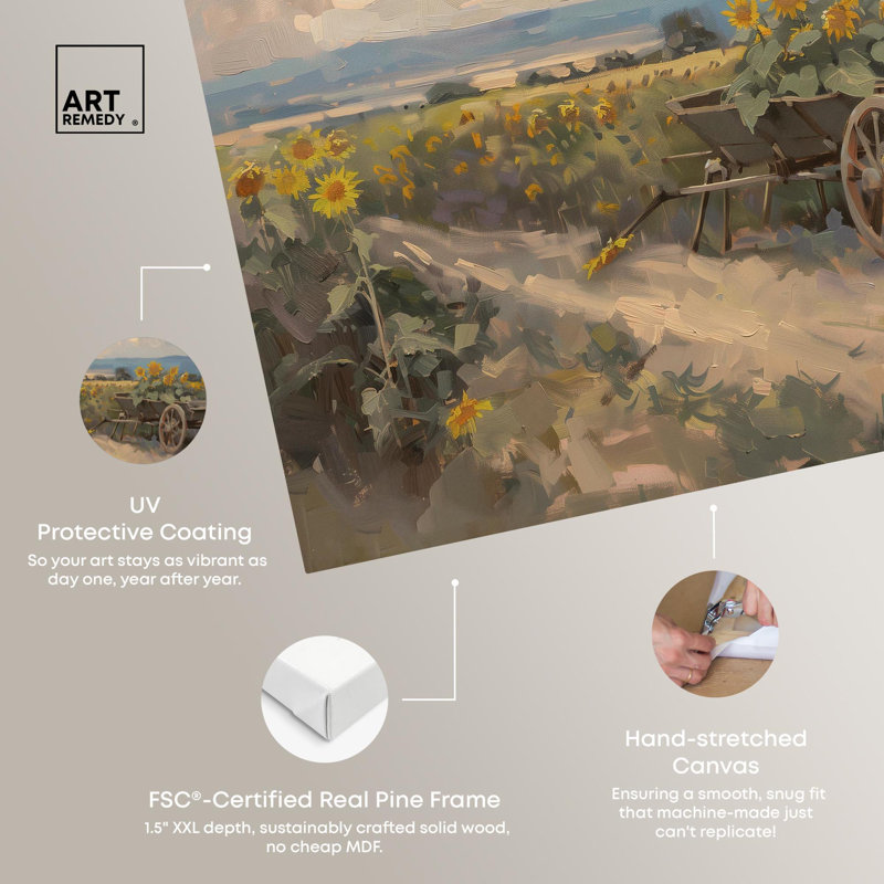 «Sunflower Field Canvas Autum» par , H 10 po x l 15 po, Toile tendue