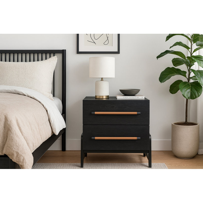 Kaya 25.5'' W Nightstand, Black
