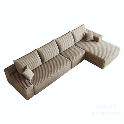 134" Cloud Sectional Couch with L-Shape Chaise and No Assembly