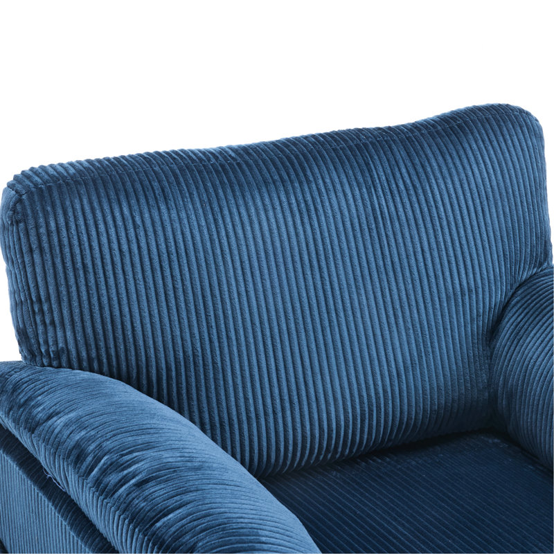 Fauteuil surdimensionné confortable avec coussins de qualité supérieure pour diverses pièces, Bleu
