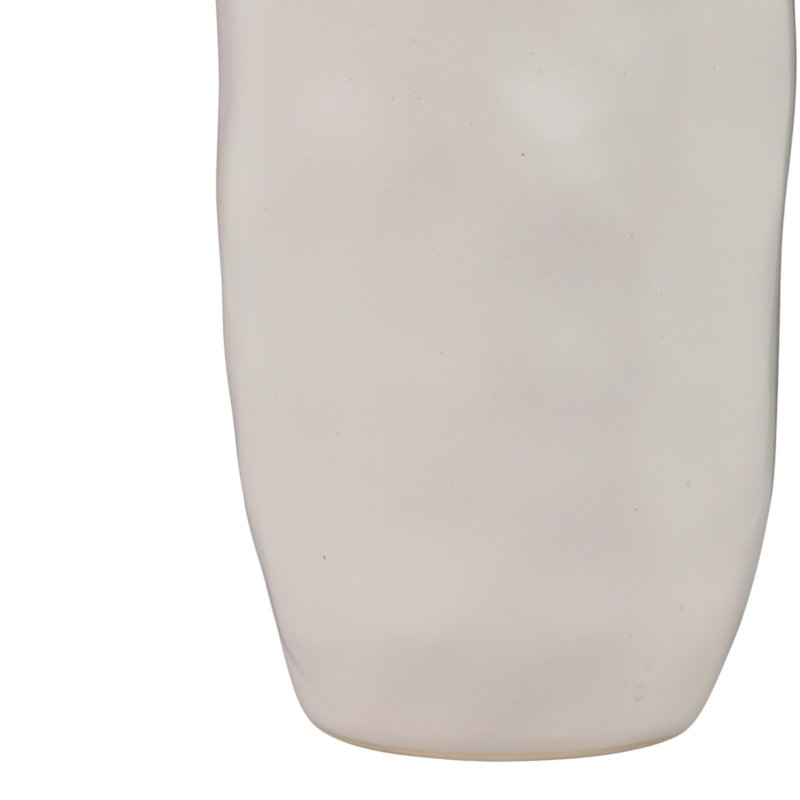 White Modern Ceramic Table Vase For Home Decor, Decorative Flower Vase With Unique Contemporary Design, Perfect For Displaying  Fresh or Faux Floral Arrangements In Any Space, Cream