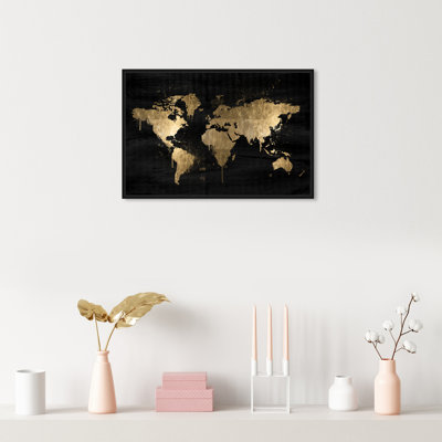 «Mapamundi Gold», reproduction d'impression sur toile