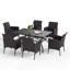 Ensemble de salle à manger pour 6 personnes en métal avec table rectangulaire