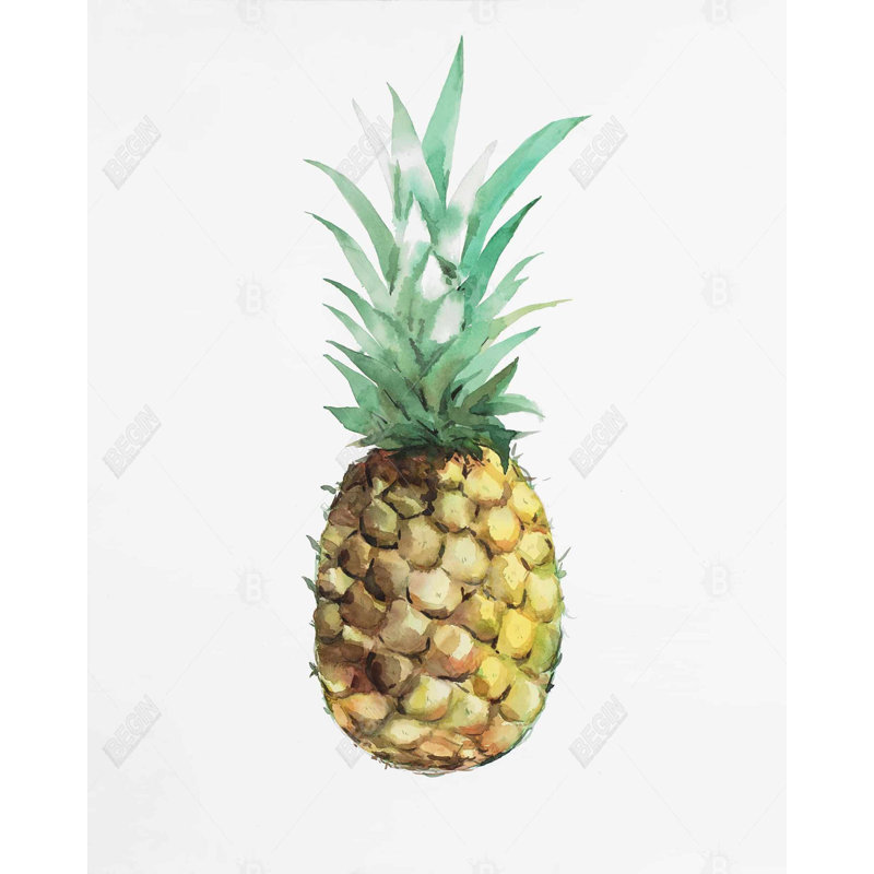 Watercolor Pineapple Print On Canvas