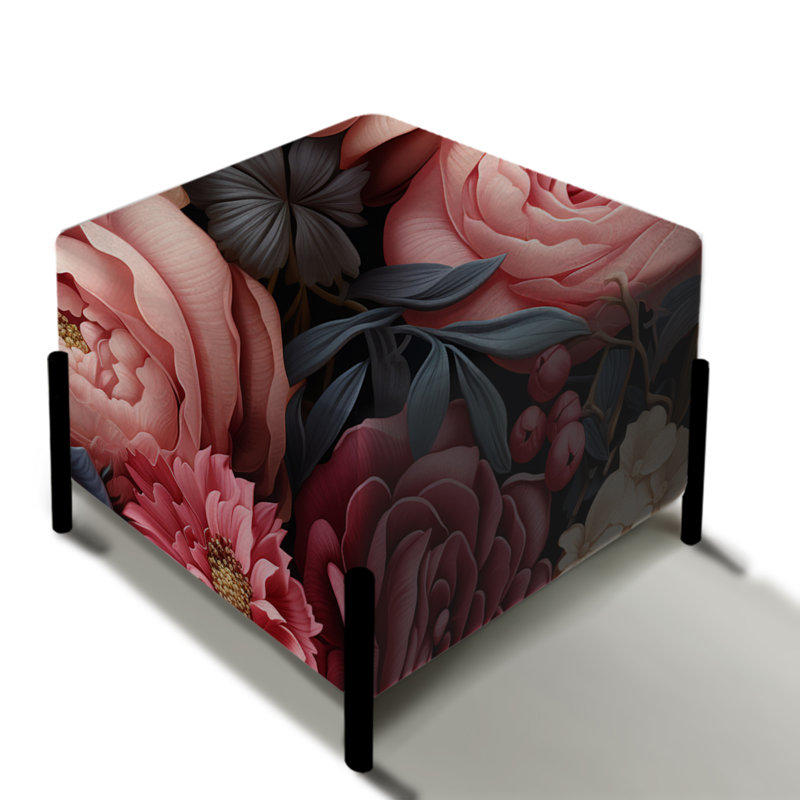 Victorian Rose Lavish Floral Floral - Repose-pieds carré floral