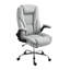 Chaise de bureau ergonomique à haut dossier avec revêtement en velours et hauteur réglable, gris
