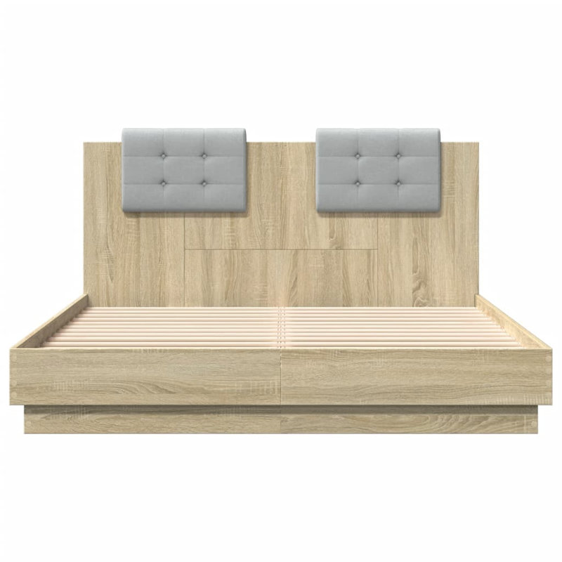 Vandewa Bed, EU Double - 140 x 200 cm, Sonoma Oak
