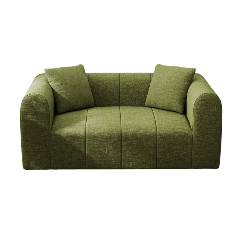 Causeuse en chenille courbée de 65 po Boneless, Vert