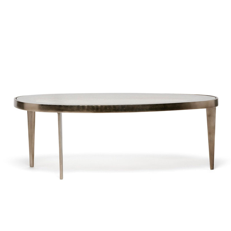 Jan Glass Cocktail Table, 14.5" H x 40" L x 20" W, Twilight Bronze