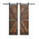 Paneled Wood K Series Double Barn Door with Installation Hardware Kit