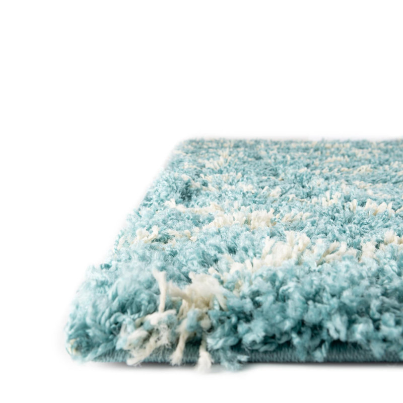 Tapis à poils longs Foundry Select Ruth Trellis Aqua, Rectangle 10 pi x 13 pi