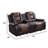 Gurutz Traditional 76" Faux Leather Double Glider Reclining Loveseat with Center Storage Console, Tab Pull Reclining & Gentle Gliding Motion-1245628974