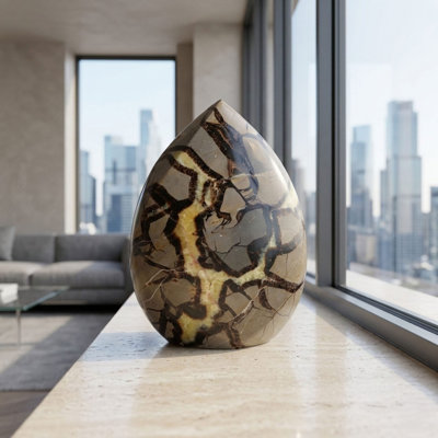 Polished Septarian Freeform Sculpture – Natural Décor Accent