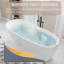 Baignoire autoportante en acrylique de 59 pouces, baignoire profonde élégante avec bonde escamotable et tuyau de vidange, certifié par Cupc, blanc brillant