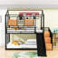 Lit pour enfant avec glissade et escalier de rangement Galatia-253607854