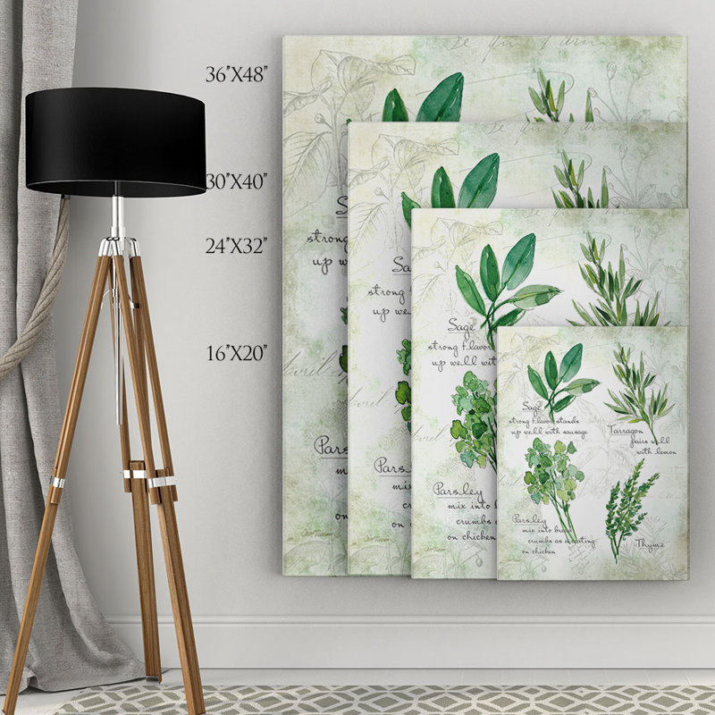 "Premium Herbs II" par Carol Robinson, impression sur toile tendue de qualité supérieure, H 16 po x l 20 po x P 1,5 po