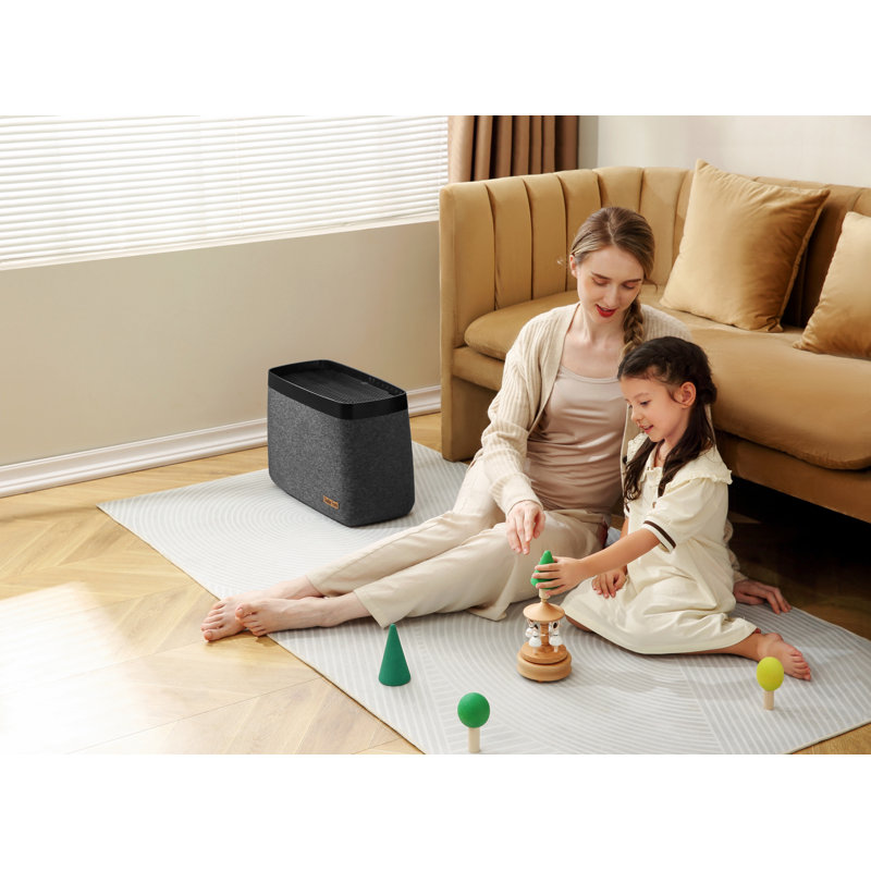 Karl Large Gray Fabric Evaporative Humidifier with Wi-Fi