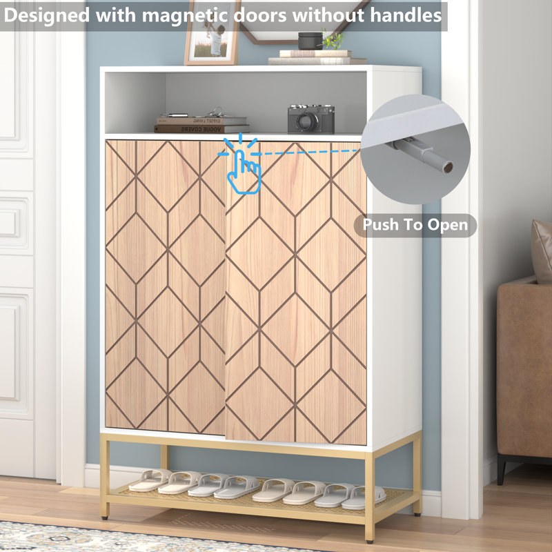 24 Pair Shoe Storage Cabinet, White