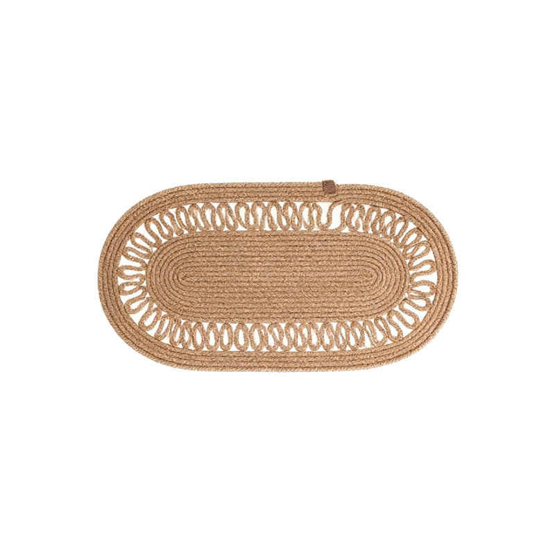 Jute Table Runner Woven Braided Dining Runner Natural Textured Rattan Table Runner 11.8 x 27.5