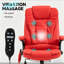 Chaise d'ordinateur inclinable chauffante avec 6 points de vibration, fauteuil de bureau de massage, accoudoirs et télécommande-1529790587
