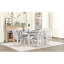 Ensemble de table de salle à manger de style rétro 7 pièces avec table extensible et 6 chaises rembourrées TREXM (gris et blanc)