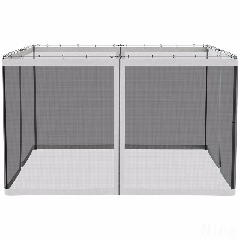 Paroi latérale 10 x 12 pi, pour l'extérieur avec filet grillagé (blanc), 6.8" H x 11" W x 11" D, Blanc