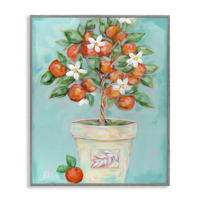 Orange Blossom Clay Pot Art by Estelle Grengs