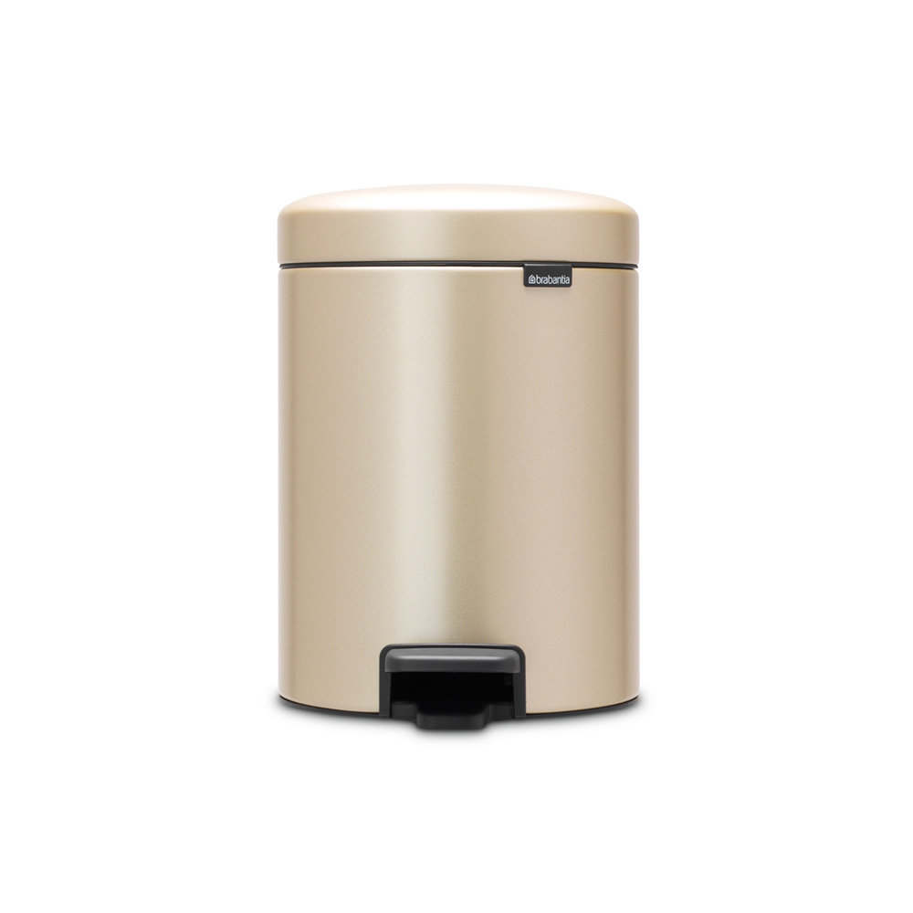 Brabantia Newicon 1.3gal Step-On Can, Metallic Gold