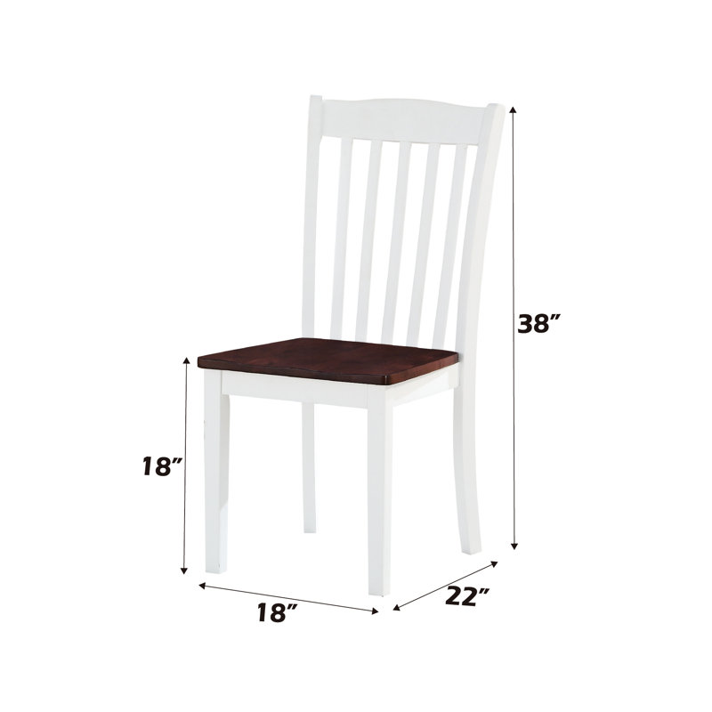 Chaise de salle à manger blanche et noyer (2) - Élégante et intemporelle avec sièges en bois confortables