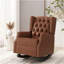 Chaise berçante, fauteuil à bascule avec dossier à oreilles, fauteuil en bois massif avec accoudoirs pour chambre de bébé, salon, chambre à coucher-1451716167