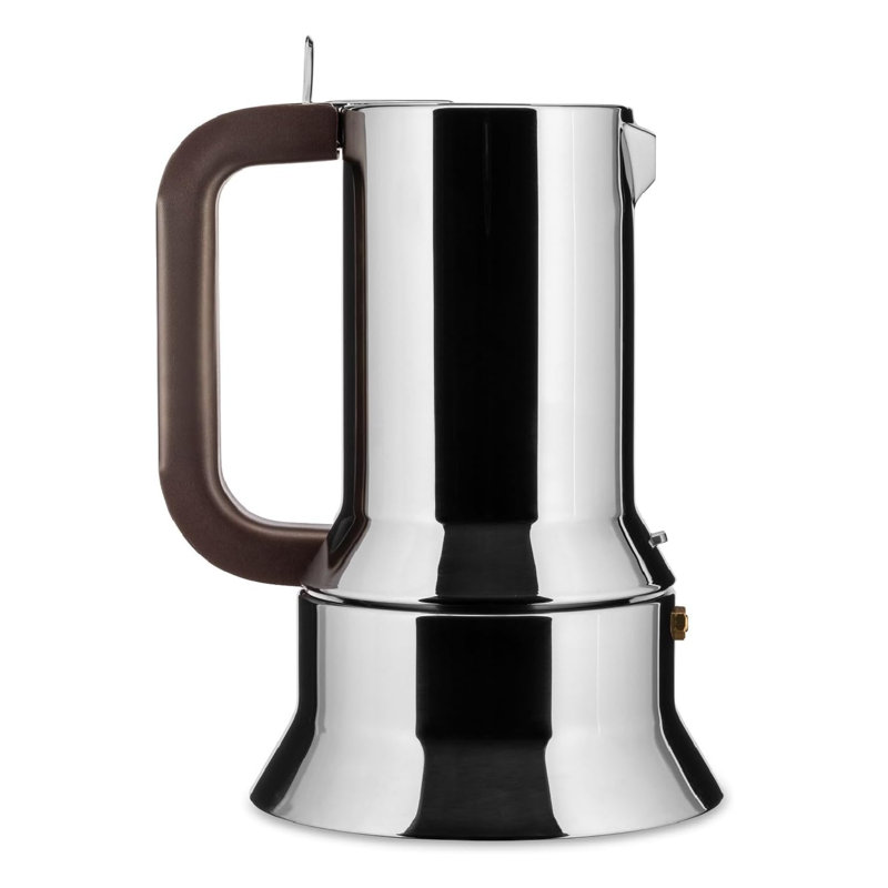 Alessi 9090/1 Design Stovetop 10 Cups Espresso Coffee Maker, 18/10 Steel, 10 Cups