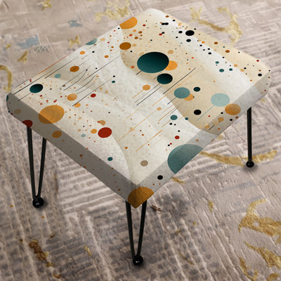 Earthy Tones Polka Dots Pattern - Polka Dots Rectangle Ottoman