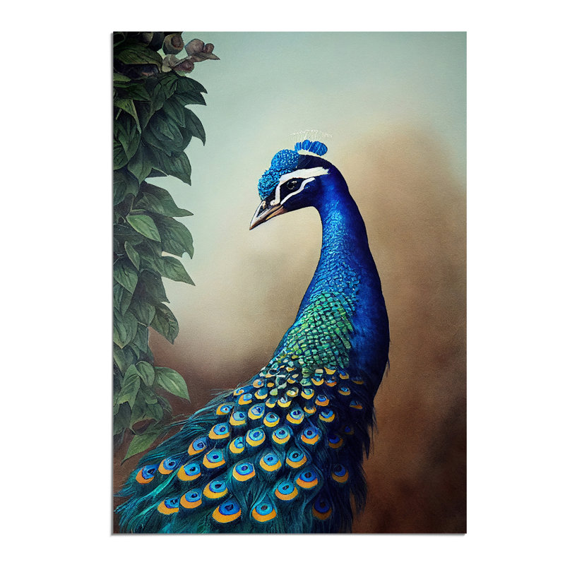 Peacock View No.2 - Wall Art, 29.7cm H x 21cm W, Paper, No Matte