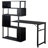 Home Office Computer Desk L-Shaped Corner Table, Rotating Computer Table with 5-Tier Bookshelf, Four Installation Methods, Lockable Casters (Black)-966394511