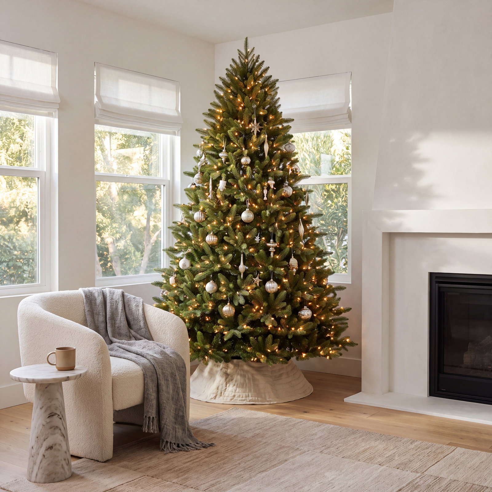 90' Lighted Artificial Spruce Christmas Tree
