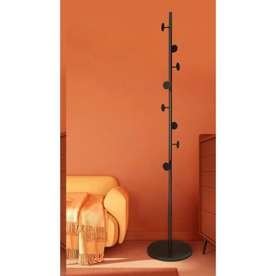 Portemanteau autoportant en métal avec 8 crochets et base stable en ardoise, porte-manteau noir moderne pour entrée, chambre et salon