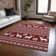 Machine Washable Indoor/Outdoor Christmas Reindeers Xhevrie Red Rug
