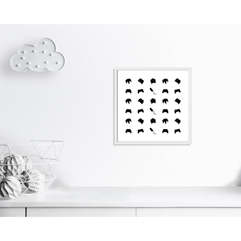 Imprimé papier à motif de joueur, H 23,5 po x l 23,5 po x P 1,19 po, Encadré de boîte blanc
